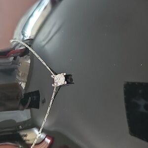 Silver Necklace featuring a Small Moissanite S925
